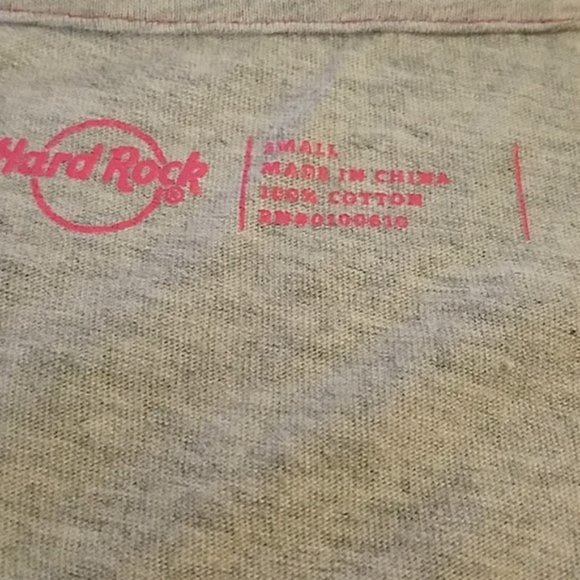 Hard Rock Cafe Live Love Rock Light Gray & Pink Logo Short Sleeve Tee Size S - Picture 4 of 7